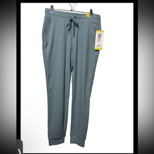 Marc New York Ladies Ribbed Joggers Fleece Elastic Waist Size S Water Blue